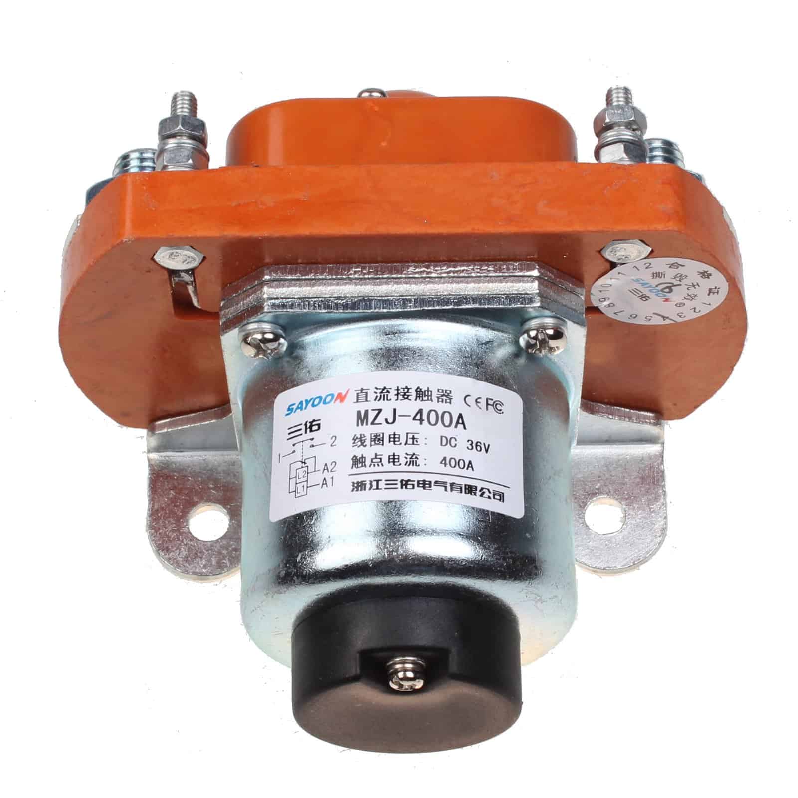 Contactador Principal de Solenoide MZJ-400A de 36 Voltios y
