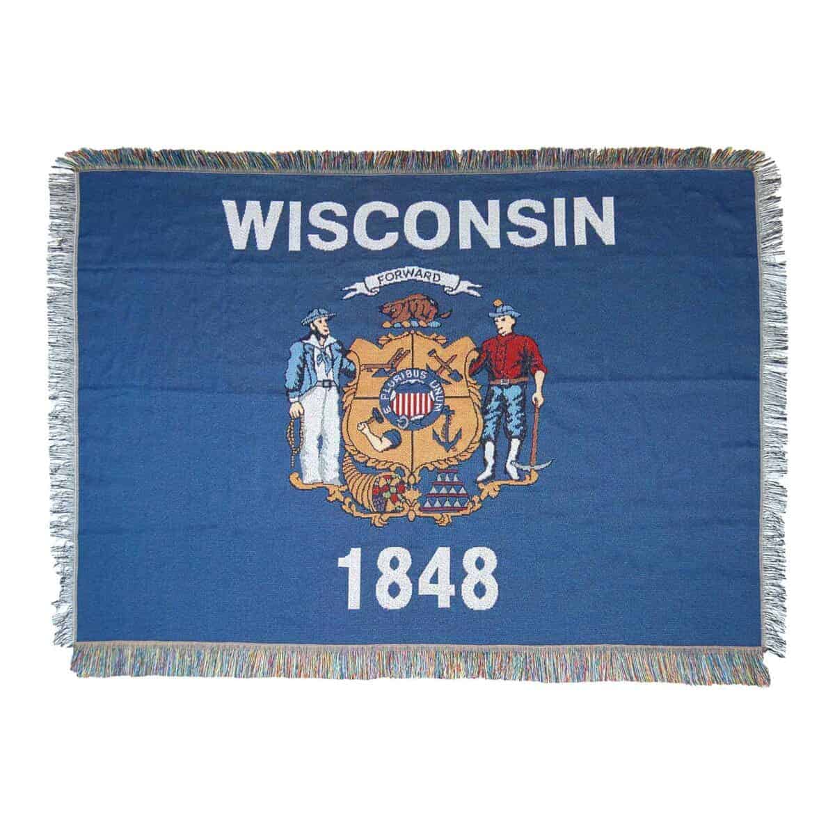 Manta de tapiz tejido con la bandera del estado de