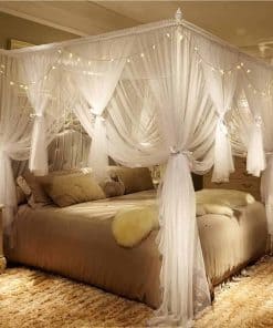 Nattey 4 Esquinas Post Cama Cortinas con Dosel para Niñas -