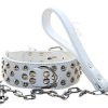 Conjunto de Collar de Perro de Cuero Tachonado de 2
