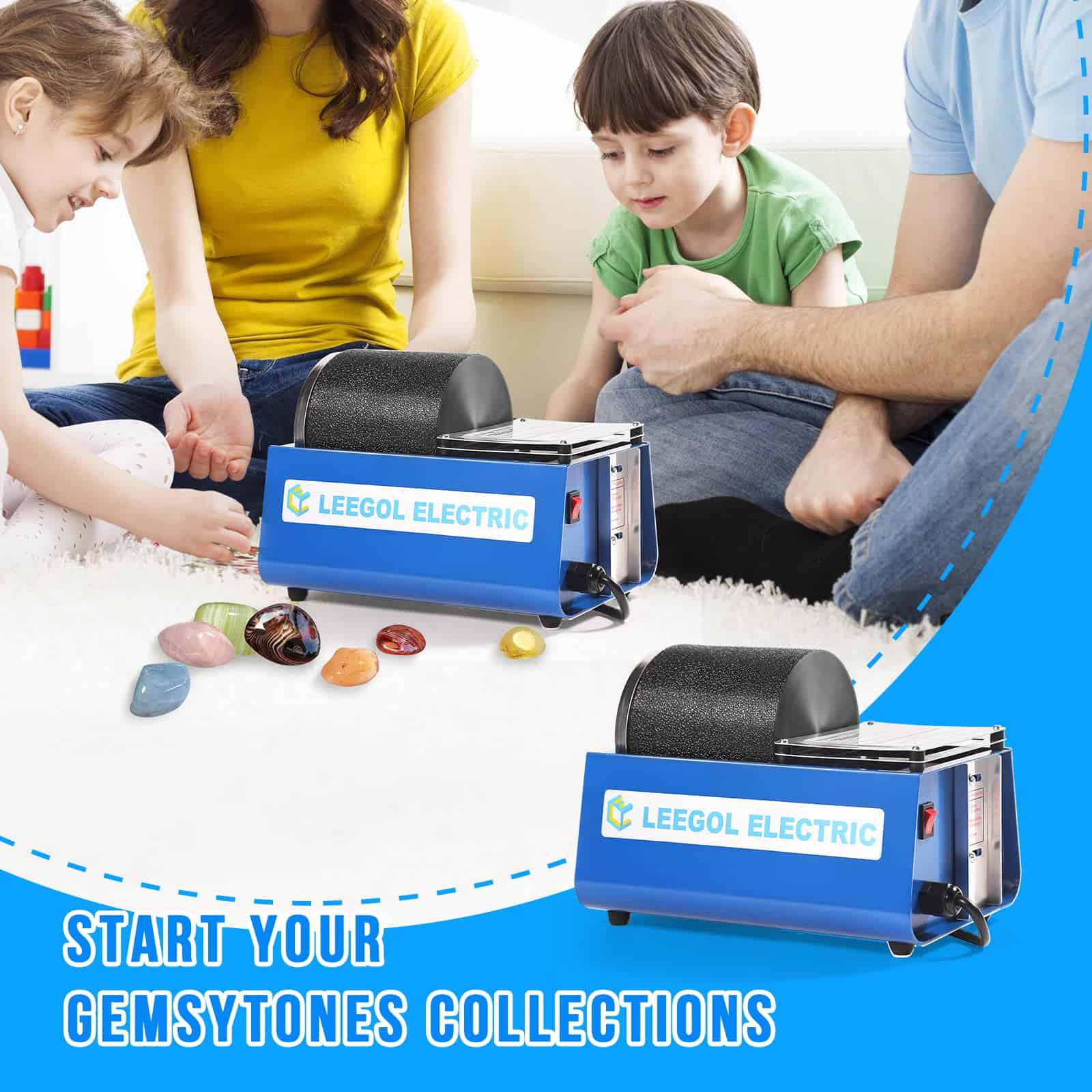 Máquina Pulidora de Rocas Eléctrica Leegol - Tambor Único - Imagen 8