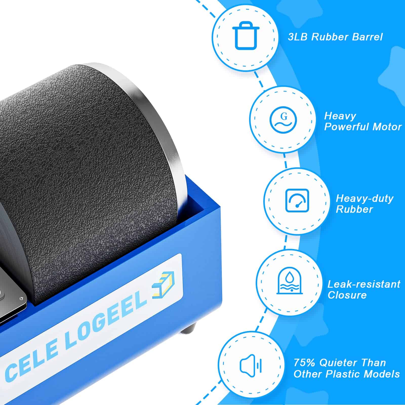 Máquina Pulidora de Rocas Eléctrica Leegol - Tambor Único - Imagen 4