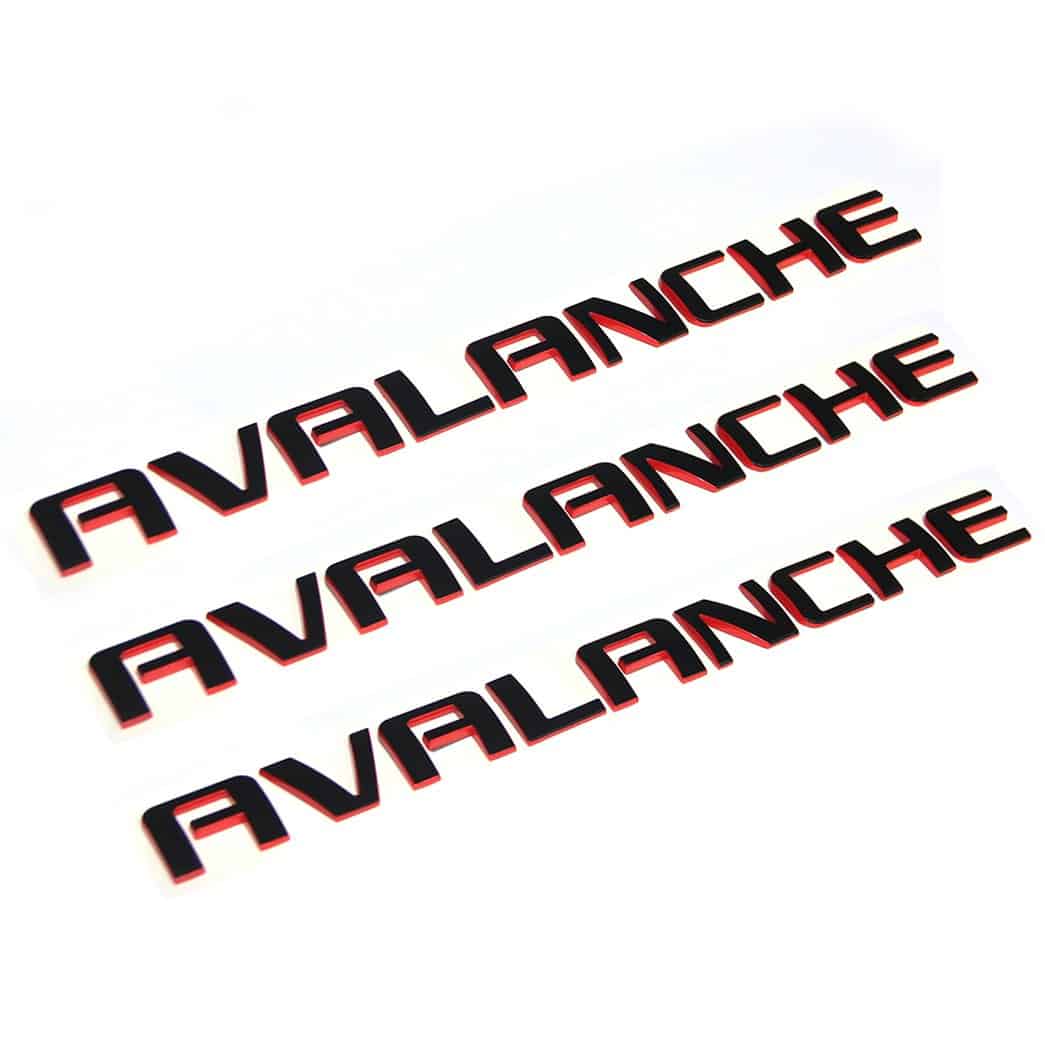 Yoaoo 3X Insignia del Nombre de OEM Línea Roja Avalanche 3D