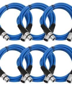 Seismic Audio - SAXLX-10- Paquete de 6 cables XLR macho a