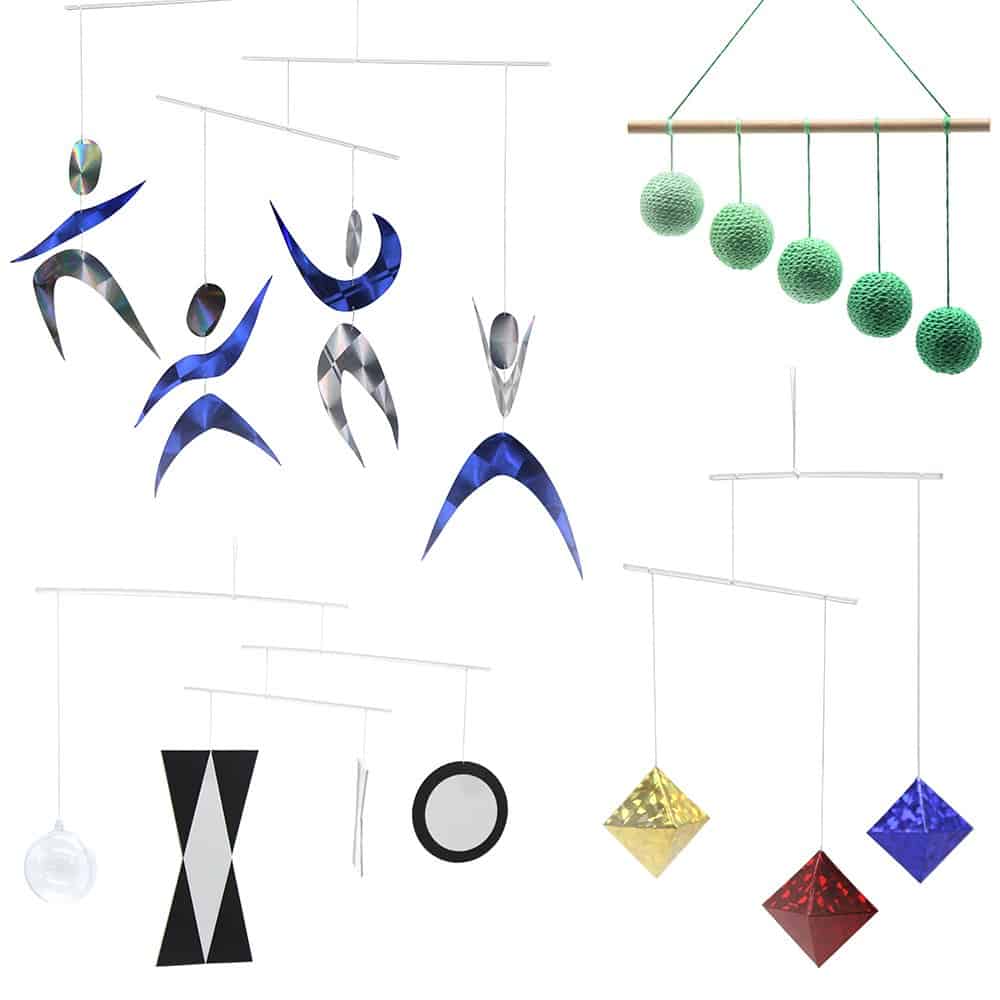 Cuatro móviles visuales Montessori clásicos, Munari (con
