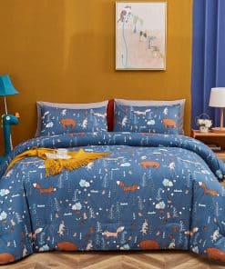 Juego de funda nórdica CLOTHKNOW Blue Bear Queen 3Pcs