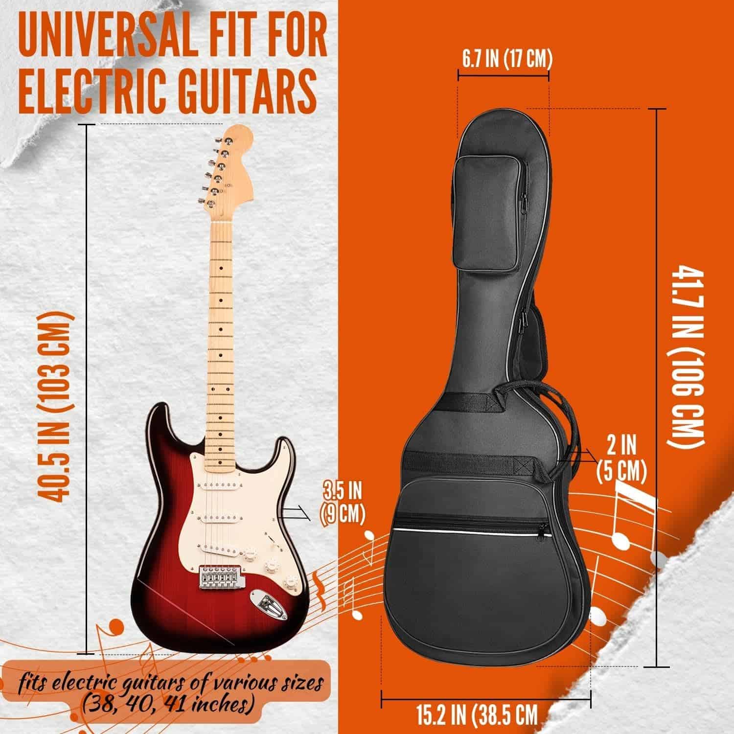 Estuche de Guitarra Eléctrica Flexzion - Funda Suave para - Imagen 7