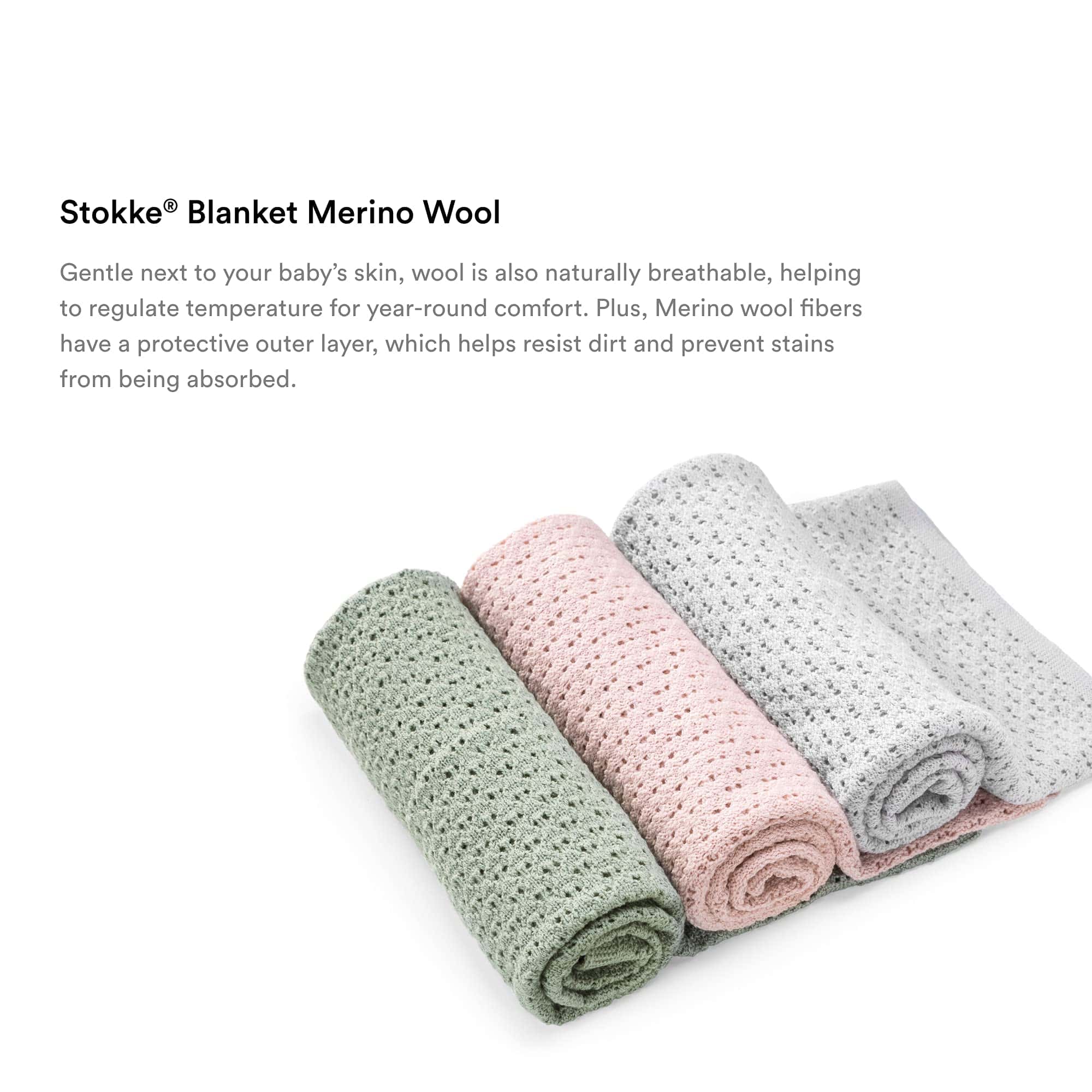 Manta de Lana Merino Stokke, Verde - Suave, Transpirable - Imagen 4