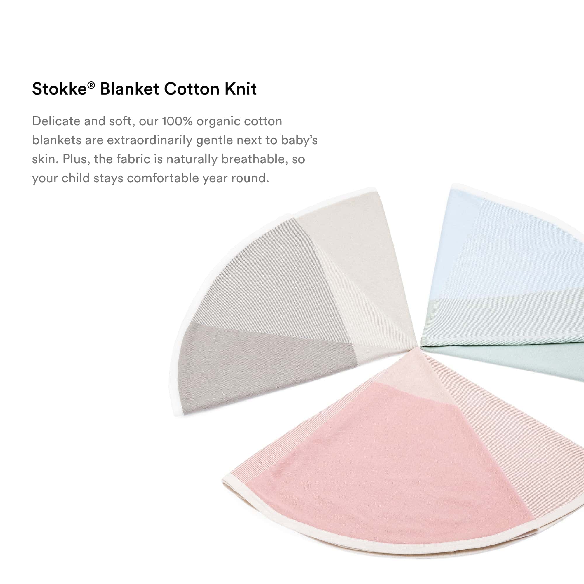 Manta de algodón tejido Stokke, Rosa - Manta de bebé suave - Imagen 4