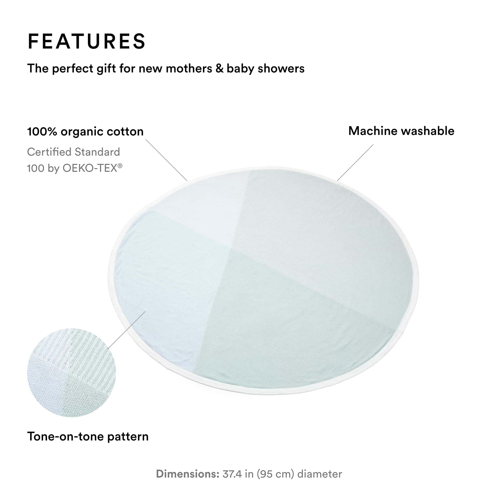 Manta de Algodón Tejida Stokke, Verde Menta - Manta de Bebé - Imagen 3