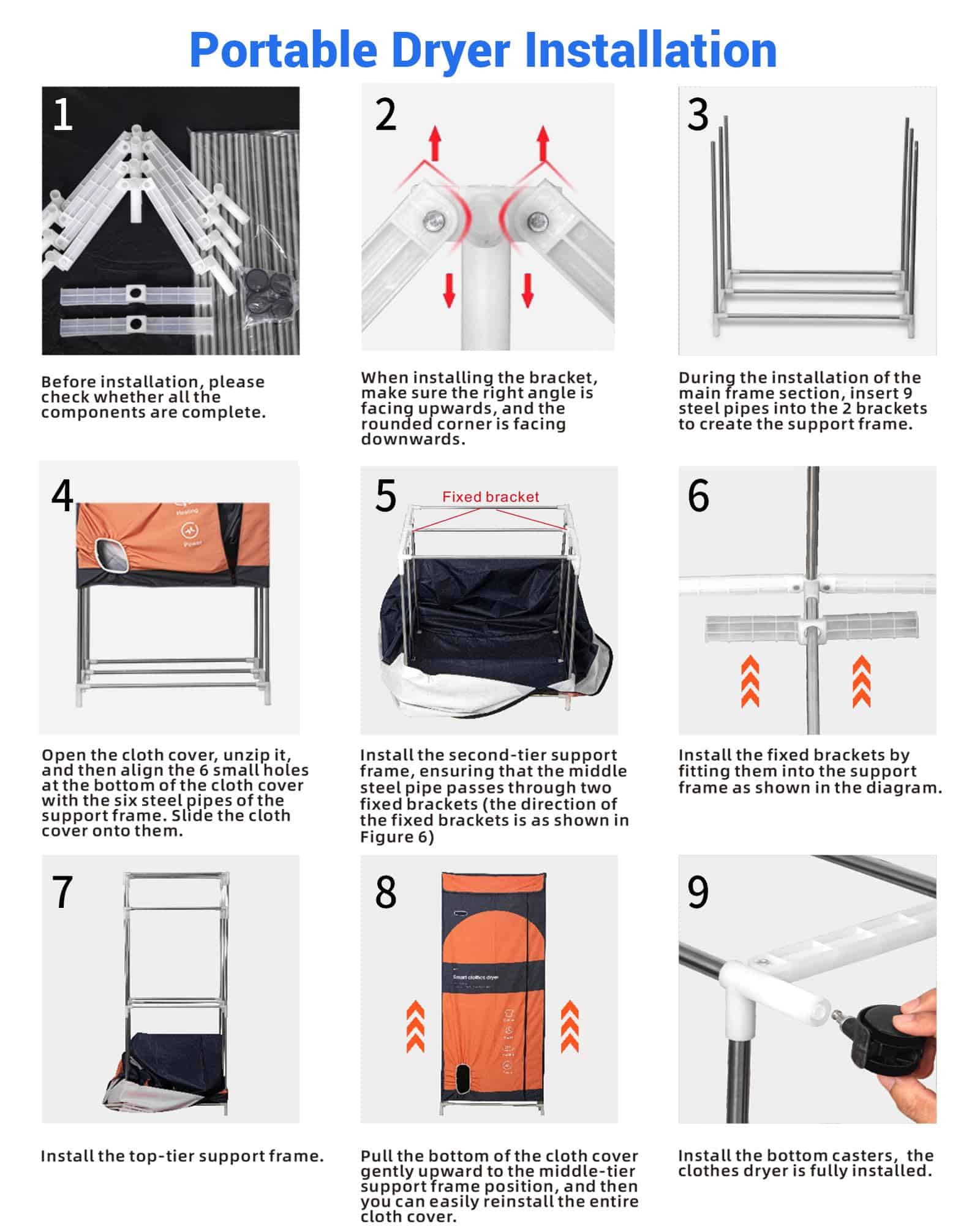 Secadora Portátil KASYDoFF, Capacidad de 35LB-67Pulgadas - Imagen 9