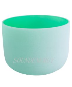 Tazón de canto de cuarzo verde frosted de 8 pulgadas de