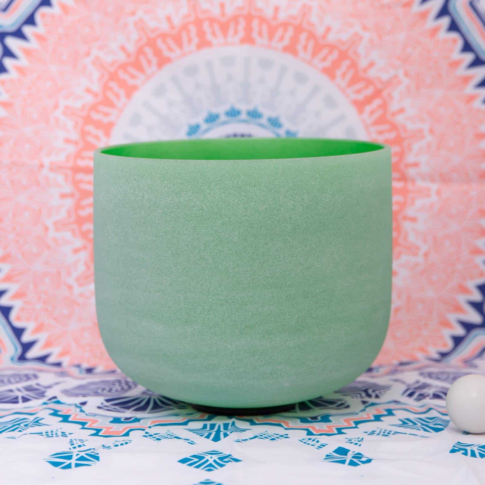 Tazón de canto de cuarzo verde frosted de 8 pulgadas de - Imagen 3