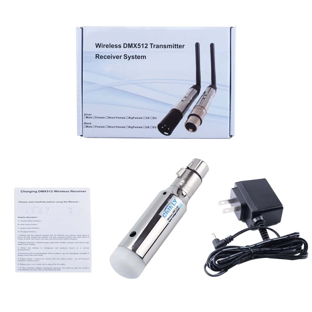 Receptor Inalámbrico CHINLY DMX 512 Dfi DJ 2.4G con Batería - Imagen 6