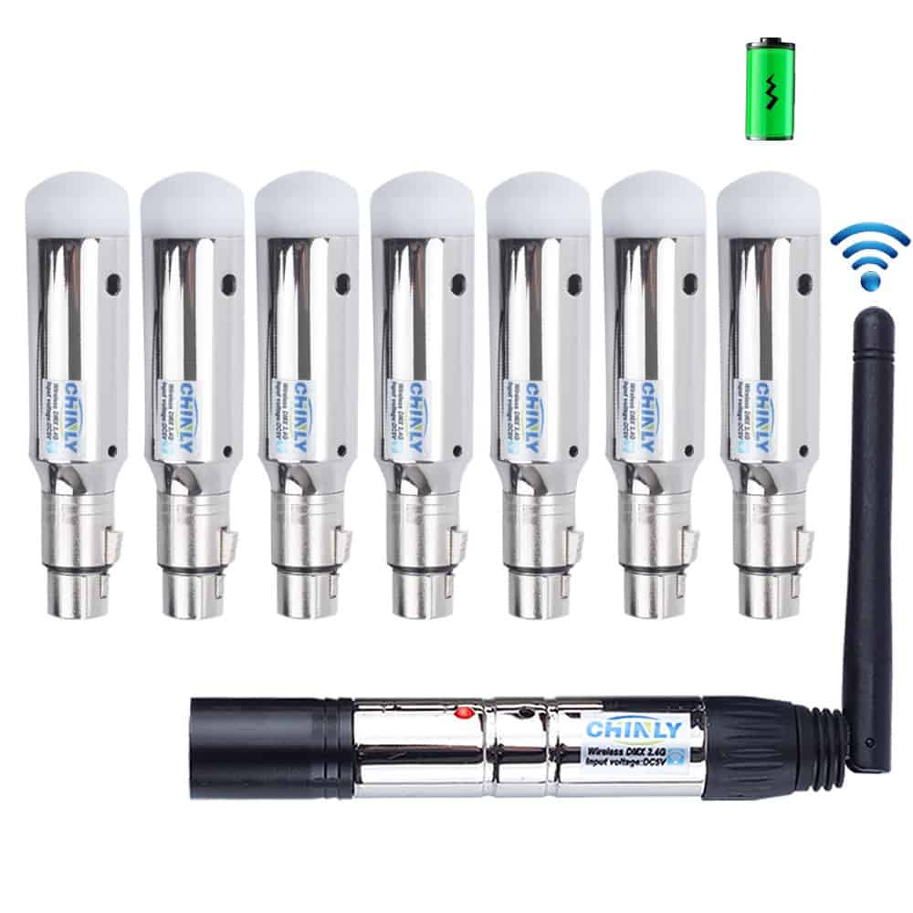 CHINLY 8pcs DMX512 DMX Dfi DJ 2.4G 7 Carga Receptor