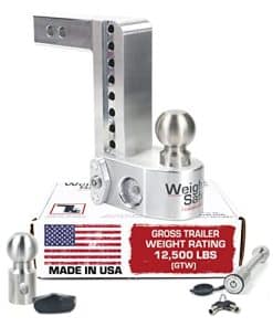 Weigh Safe Adjustable Trailer Hitch Ball Mount - 8" Drop