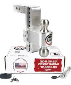 Weigh Safe Adjustable Trailer Hitch Ball Mount, 8" Drop