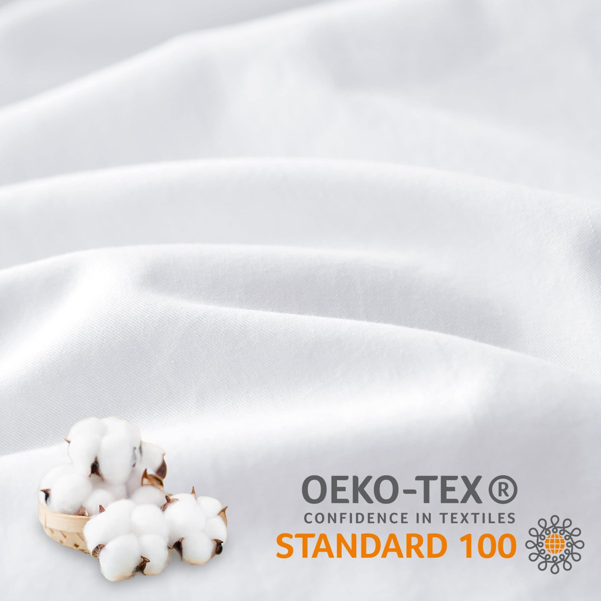 ATsense Juego de Funda de Edredón Twin Blanco, 100% Algodón - Imagen 4