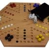 Tablero de Juego de Mármol de Roble Macizo -Marrón