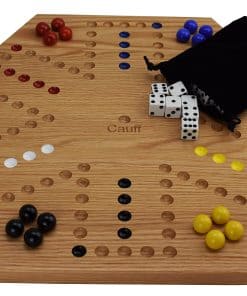 Tablero de Juego de Mármol de Roble Macizo -Marrón