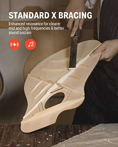 Kit de guitarra acústica Donner Black para principiante - Imagen 5