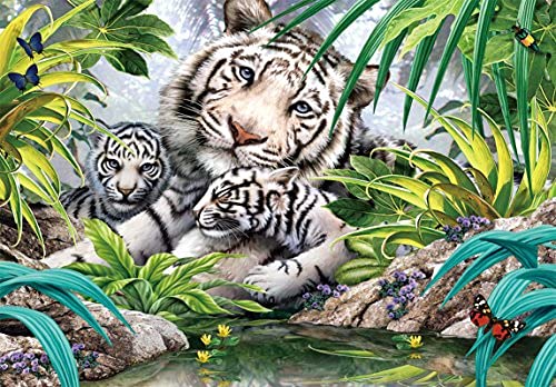 Rompecabezas de 1000 Piezas White Tiger Family Howard - Imagen 4