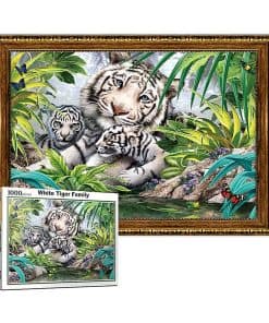 Rompecabezas de 1000 Piezas White Tiger Family Howard