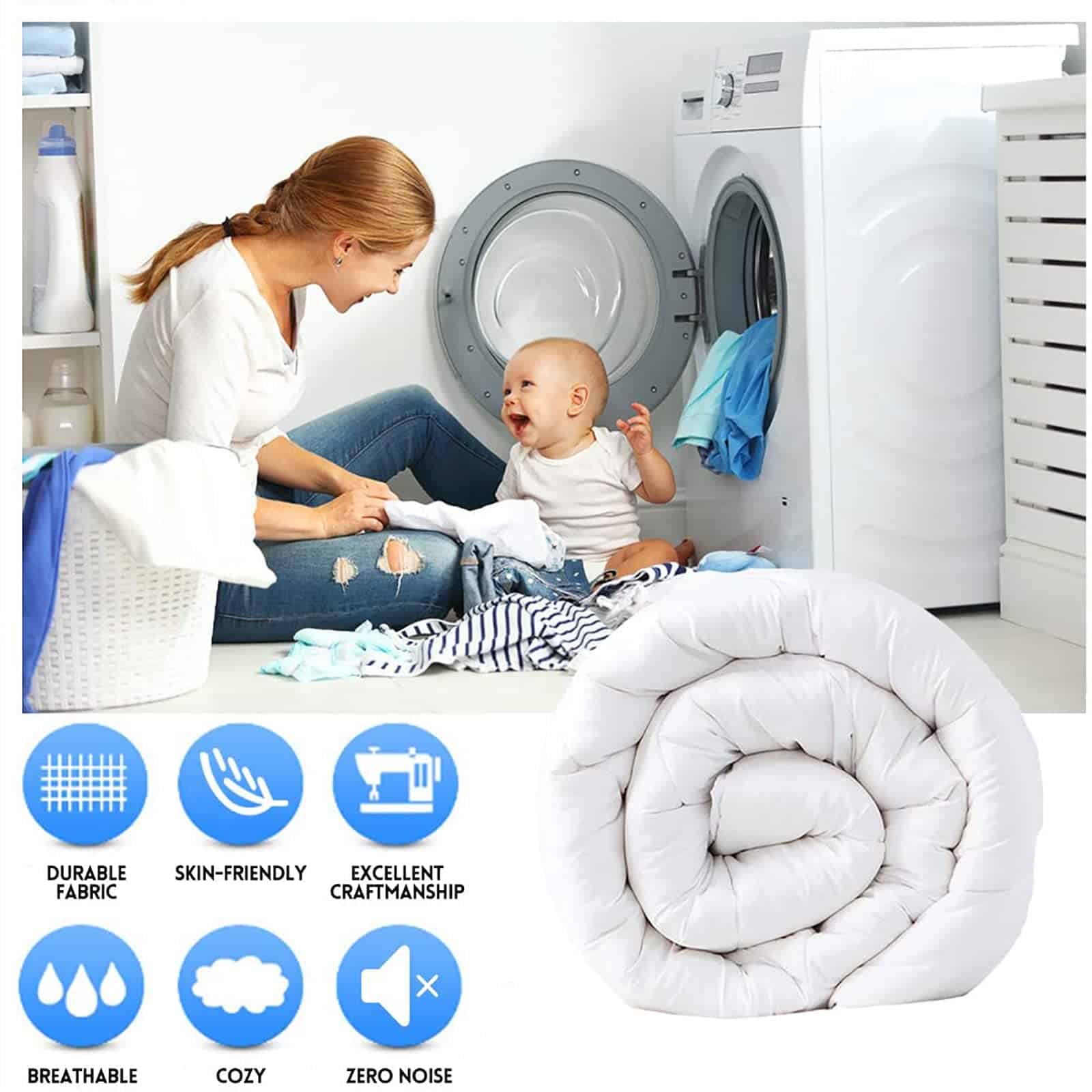 Edredón de microfibra alternativa EASELAND para todas las - Imagen 3