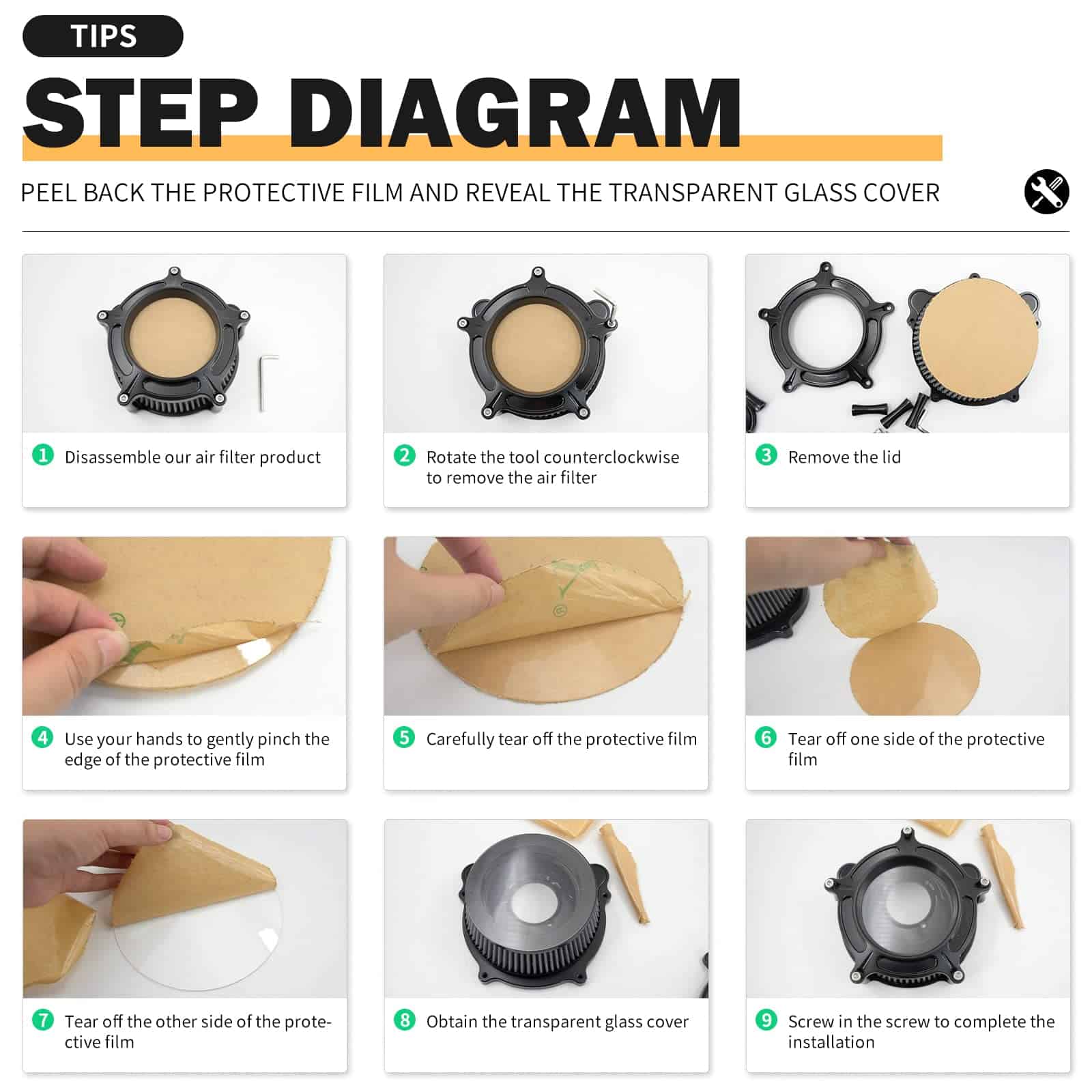 Filtro de Aire de Motocicleta HDBUBALUS Sistema de Admisión - Imagen 3