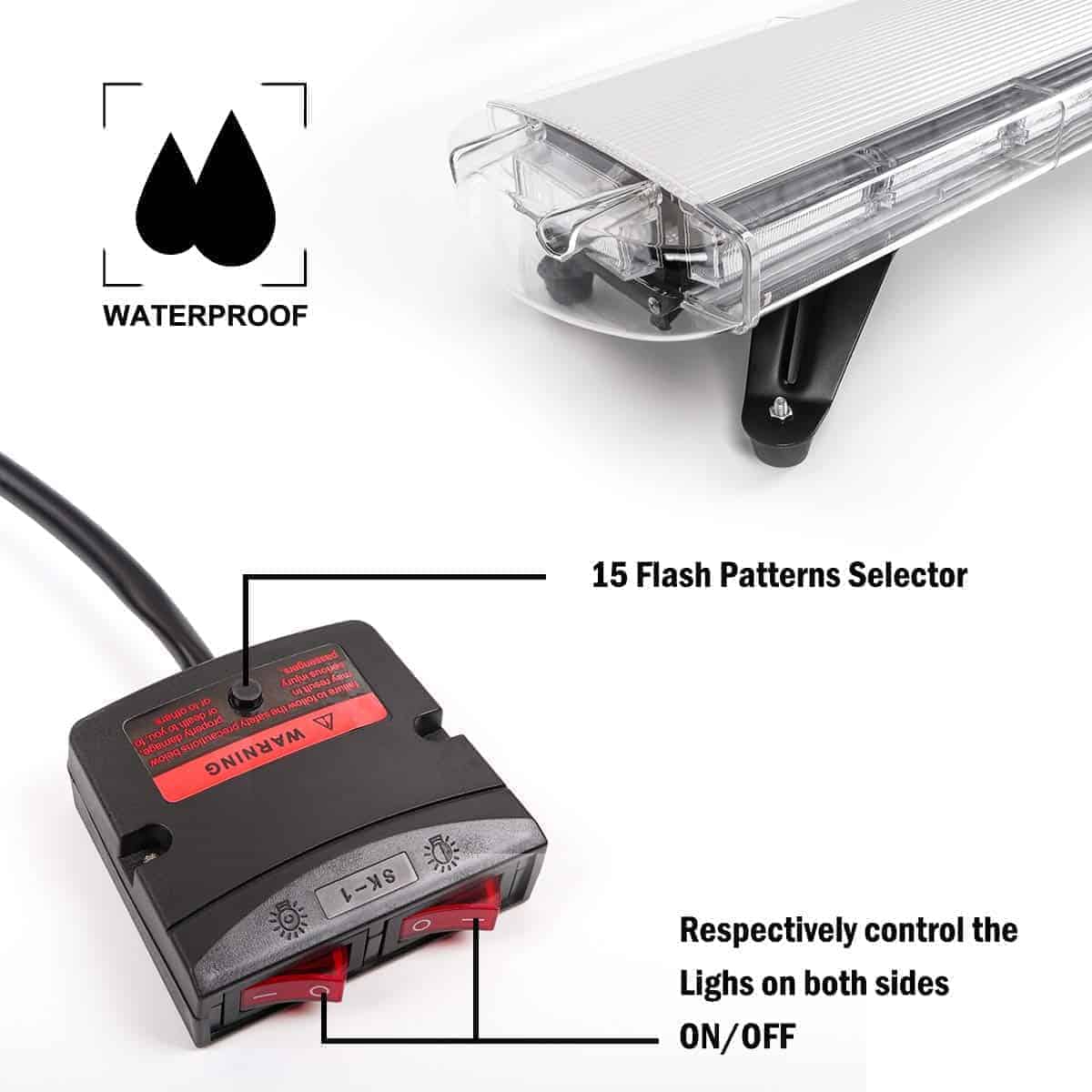 CUMART 47" 88 LED de Alta Intensidad Ámbar/Amarillo Barra - Imagen 6