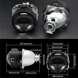 YUFANYA 2.5 Pulgadas H1 8.1 Ver Bixenon Proyector de Lente - Imagen 7