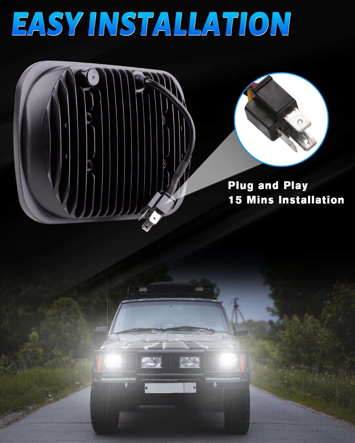 Faros LED BICYACO DOT 110W 5x7 7x6 Pulgadas Alto / Bajo - Imagen 6