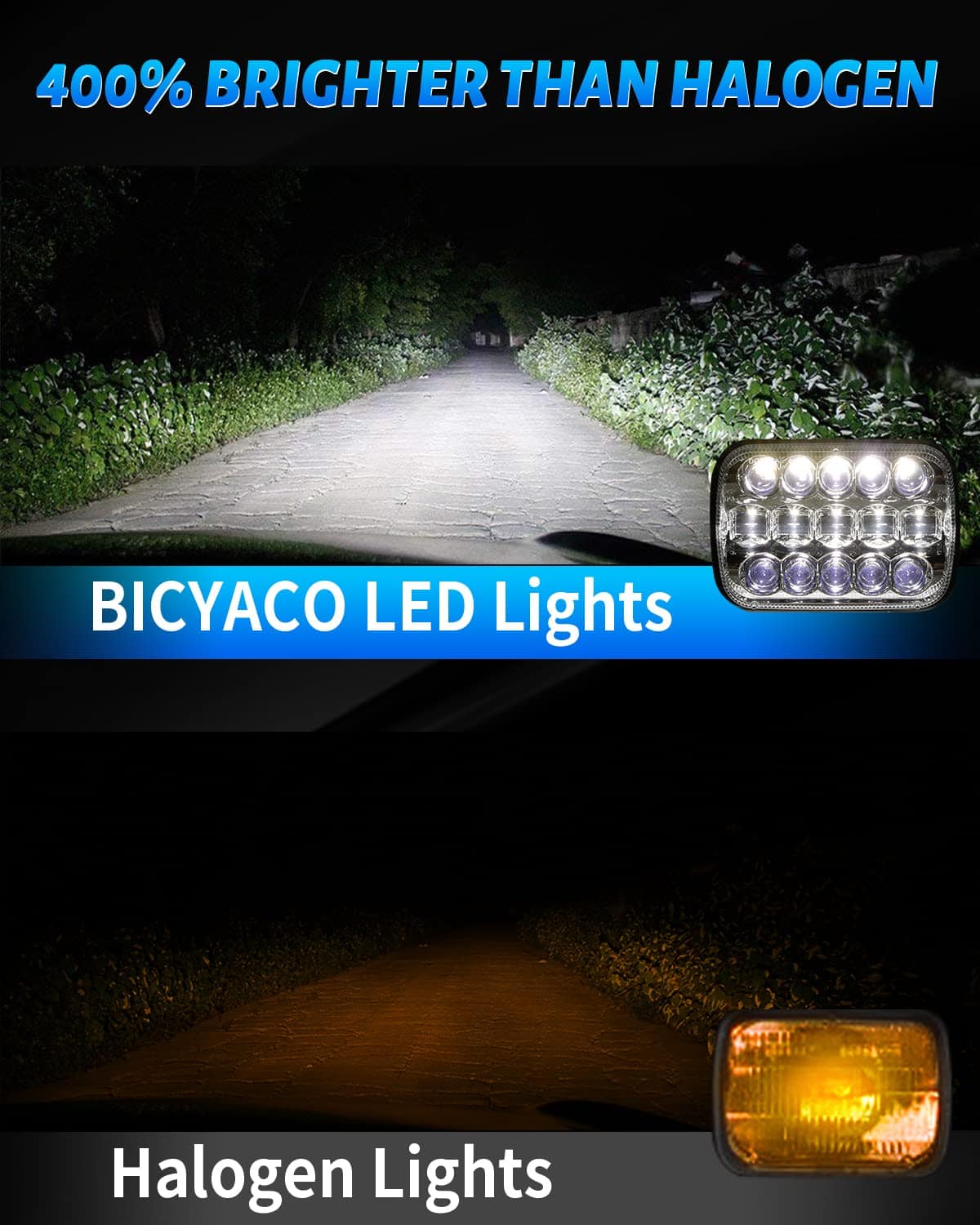 Faros LED BICYACO DOT 110W 5x7 7x6 Pulgadas Alto / Bajo - Imagen 5