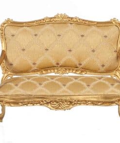 Settee en miniatura Dollhouse Louis XV Rococo, acabado en