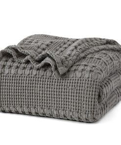 Manta de algodón 100% tejido en nido de abeja tamaño King,