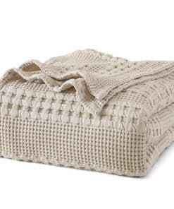 Manta de Algodón Tejido en Espiga PHF Tamaño King, Suave