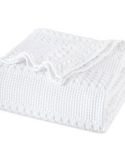 Manta de algodón 100% de tejido de gofre tamaño Queen,