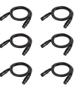 Paquete de 6 cables DMX flexibles de 3.2 pies JLPOW, cable