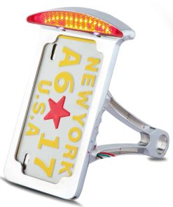 Soporte de Placa para Motocicleta con Luz Trasera para