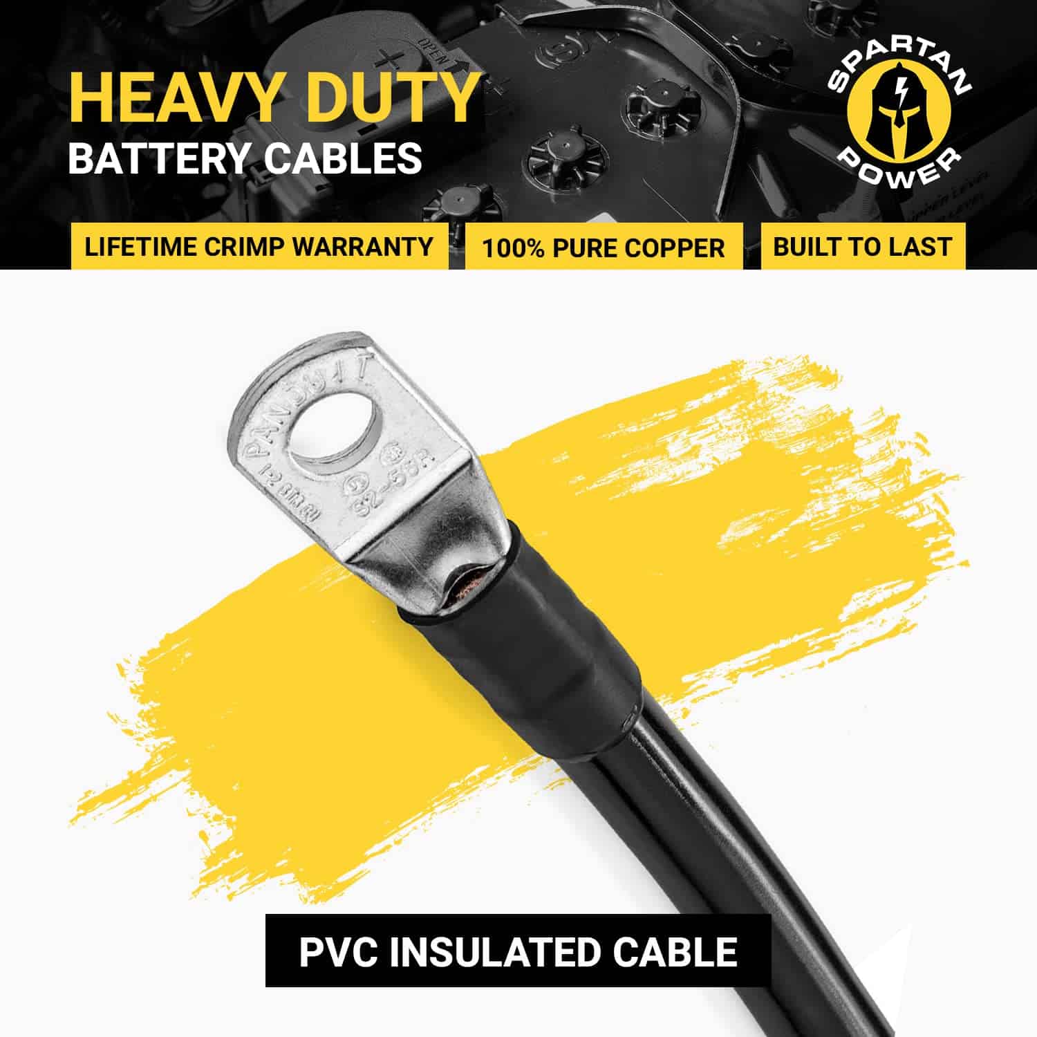 Cable de batería Spartan Power de 6 pies de calibre 2 AWG - Imagen 4