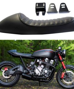 Asiento de Moto Estilo Café Racer Negro Vintage con Joroba