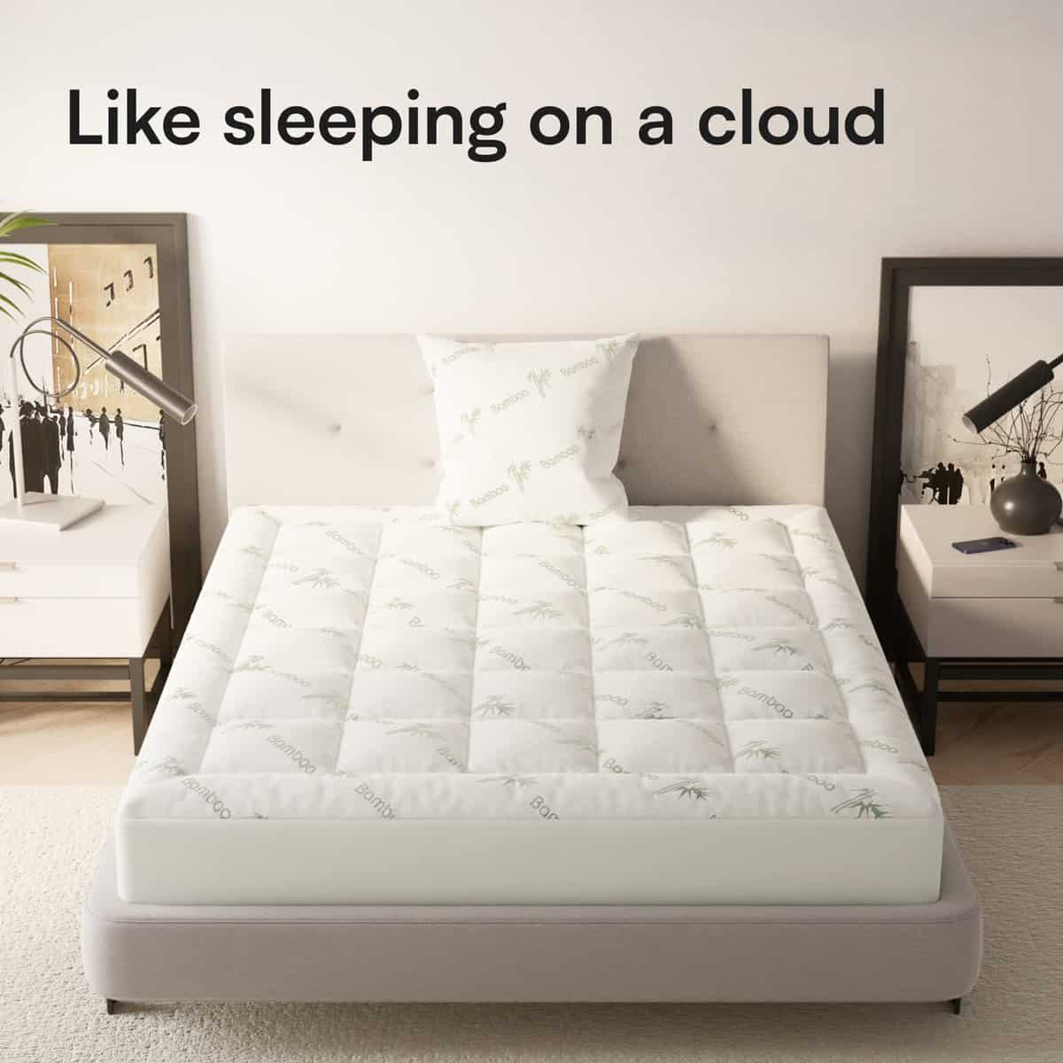 Goma de bambú ultra suave para colchón tamaño Twin XL - - Imagen 4