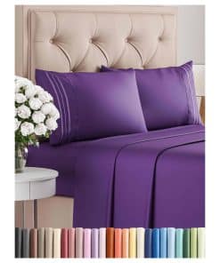 Juego de sábanas Twin XL de 4 piezas - Cómodas, -Morado