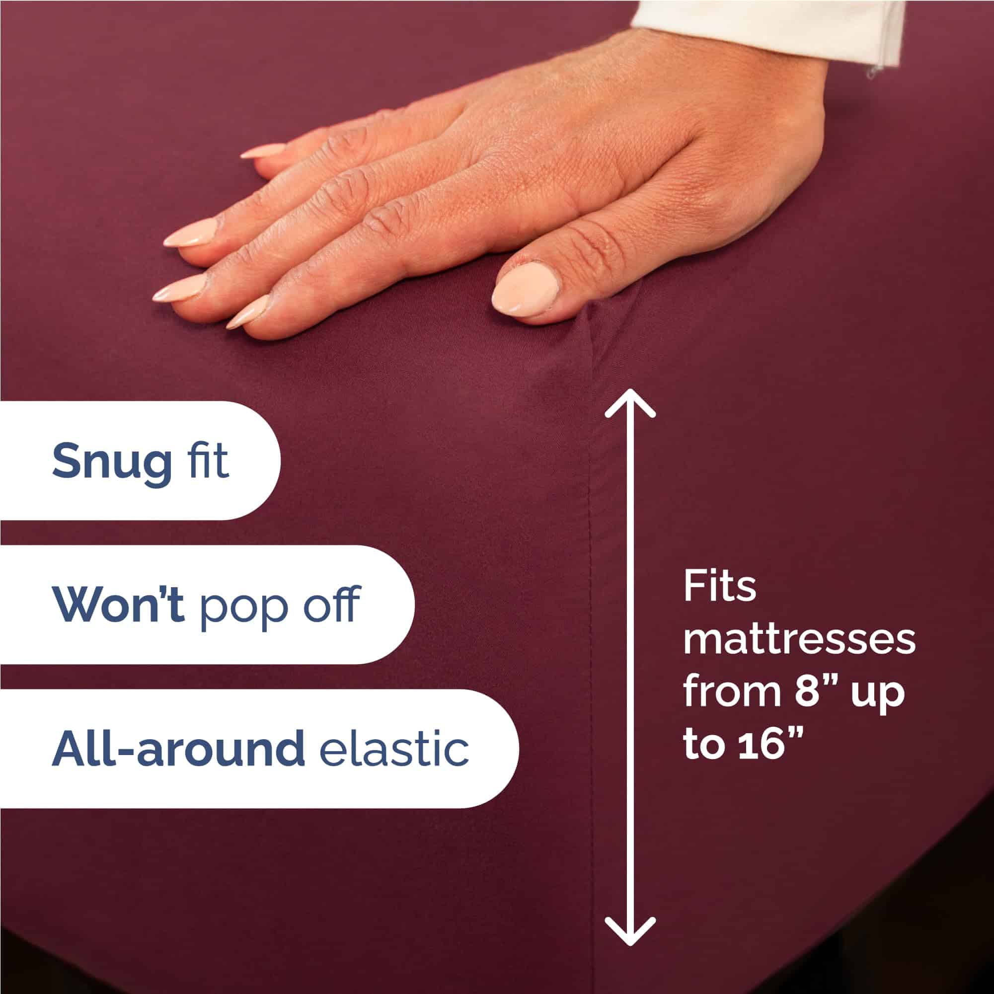 Juego de sábanas Twin XL de 4 piezas - Cómodas, -Borgoña - Imagen 4