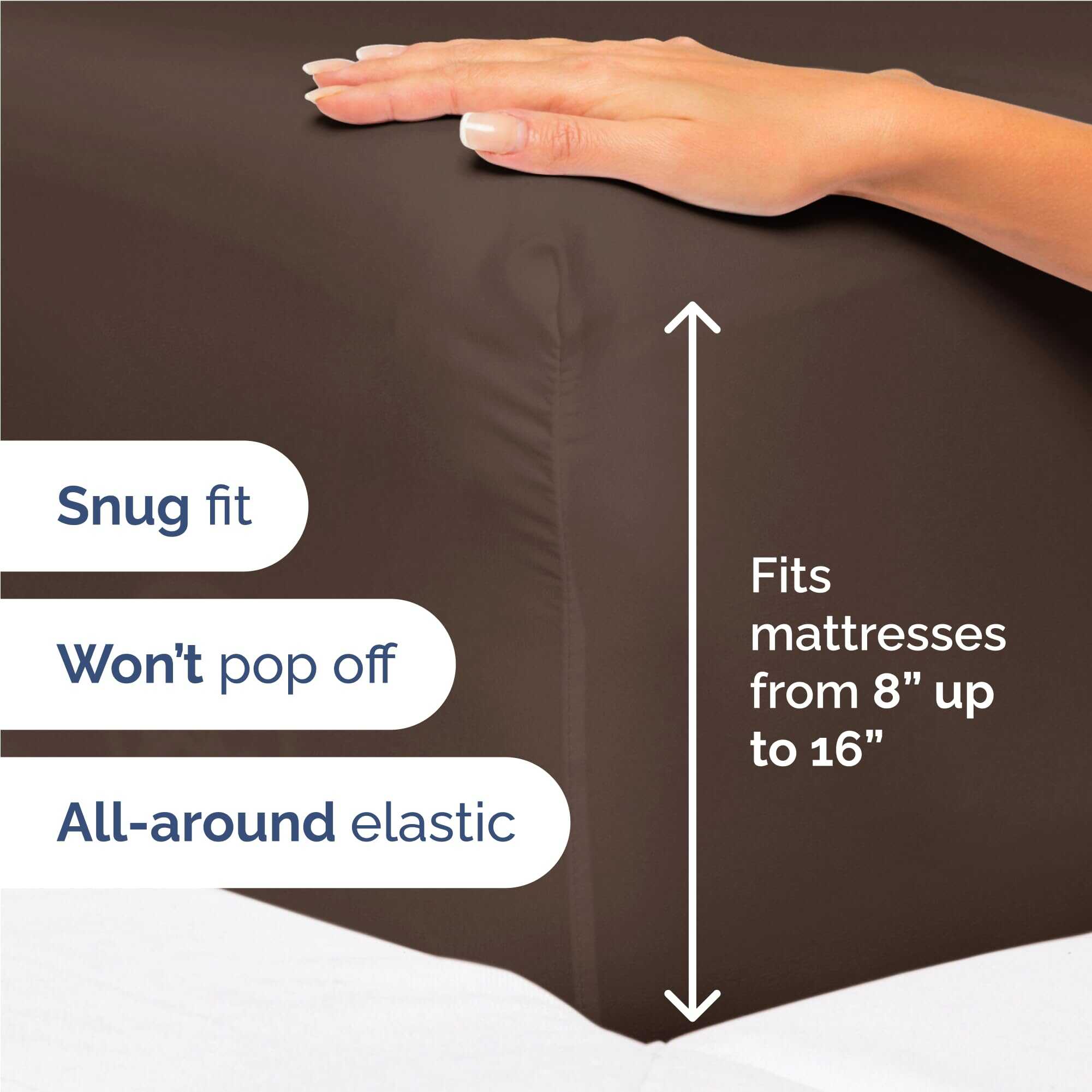 Juego de Sábanas Twin XL de 4 Piezas - Cómodas, -Marrón - Imagen 4
