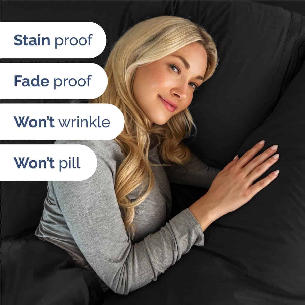 Juego de sábanas Twin XL de 4 piezas - Cómodas, -Negro - Imagen 6