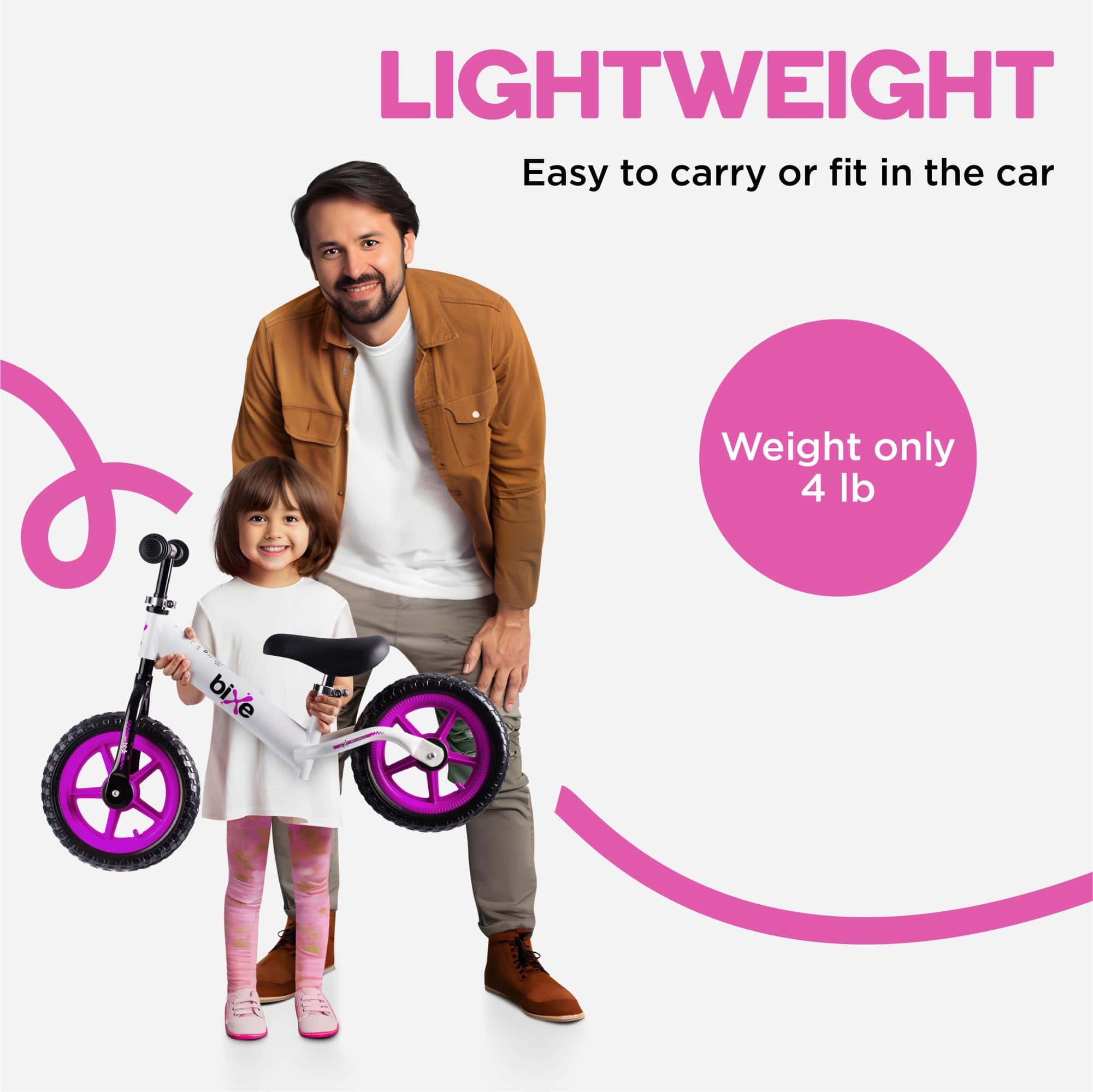 Bicicleta de equilibrio de aluminio Bixe para -Rosa - Imagen 8