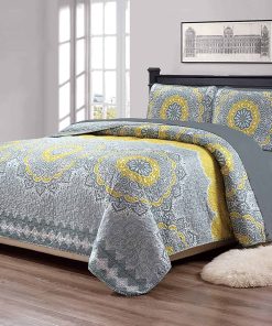 Mk Collection Juego de colcha de 7 piezas tamaño Queen