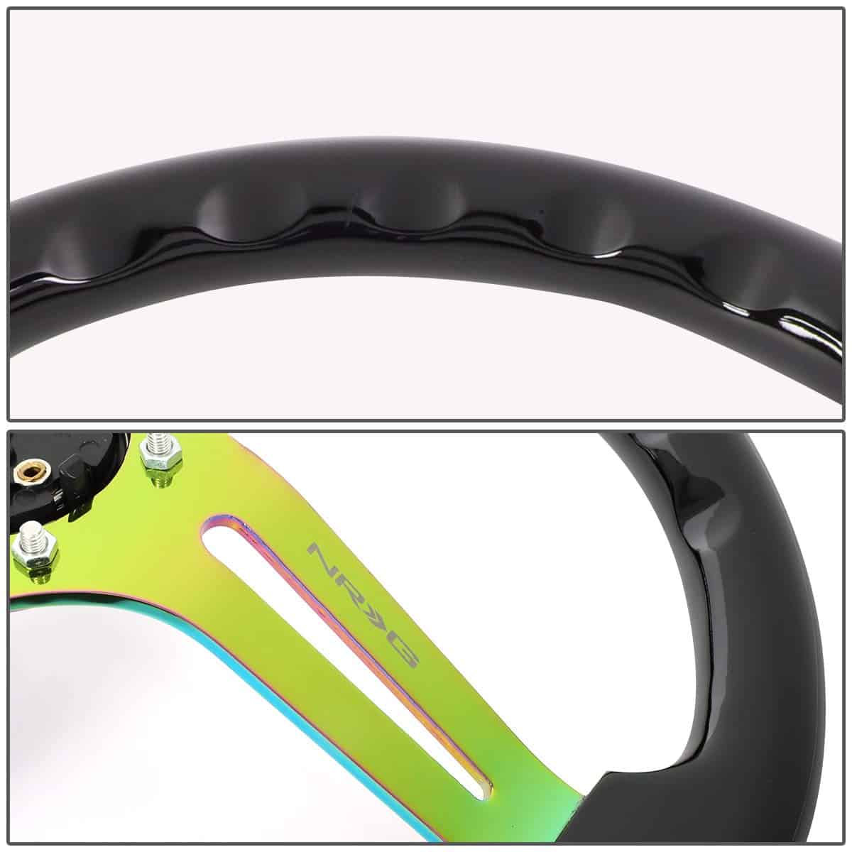 Volante Reforzado NRG RST-018BK-MC - Madera Negra con - Imagen 5