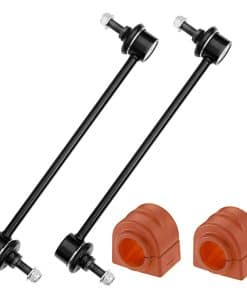 4PC Front Sway Bar Links + Front Bushings -ROJO